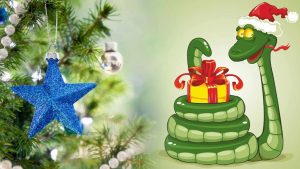 მწვანე გველი ყვავილებსა და ხეებს შორის — 2025 წლის სიმბოლო ასტროლოგია